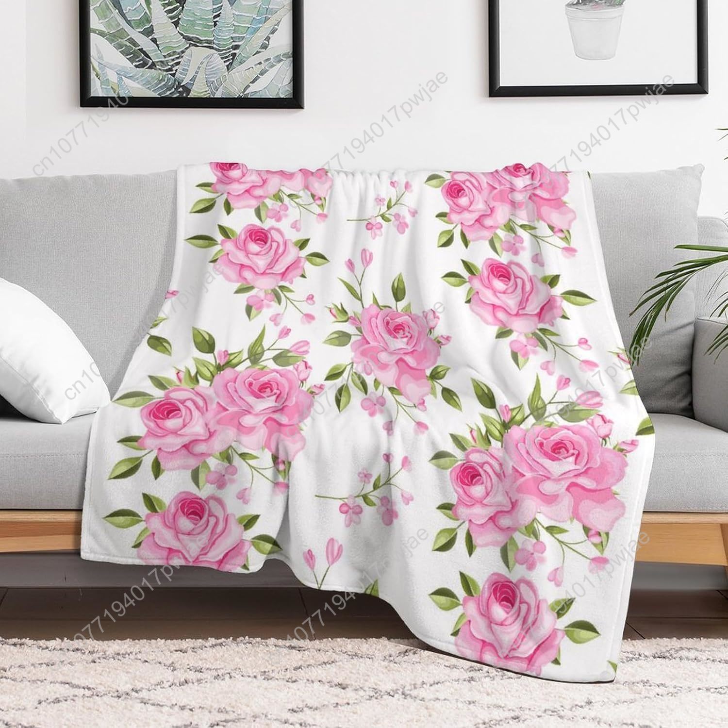 Pembe Çiçekli Battaniye Çiçek  - Home Textiles And Decor incelemesi ve fiyatı