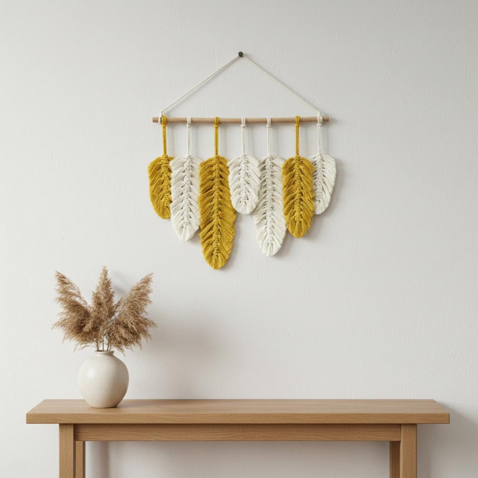 Makrome Tüy Duvar Süsü El Yapı - Home Textiles And Decor incelemesi ve fiyatı